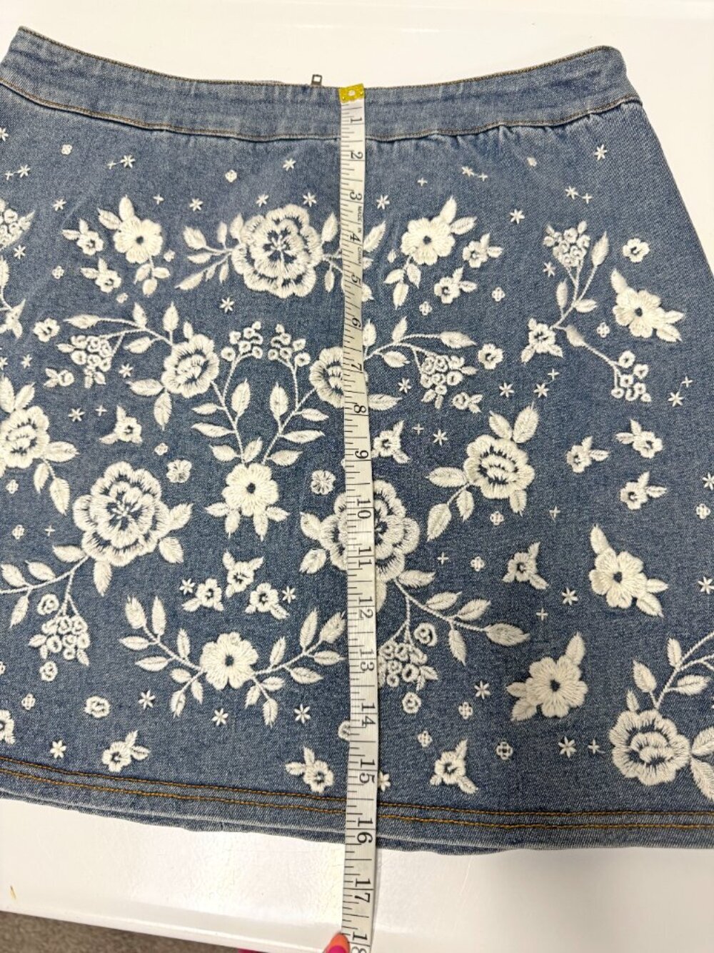 *NEW* Savannah Jane Desert Rose Embroidered Denim Mini Skirt - Picture 11 of 12